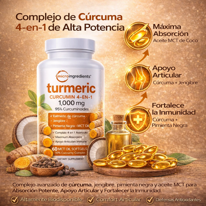 TURMERIC CURCUMIN DESINFLAMATORIO PREMIUN NATURAL 4 EN 1
