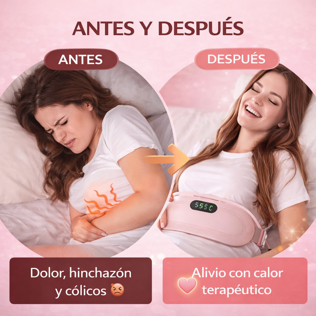 Cinturón Masajeador Alivio Menstrual – Calor y Vibración para Cólicos en Instantes 🌸