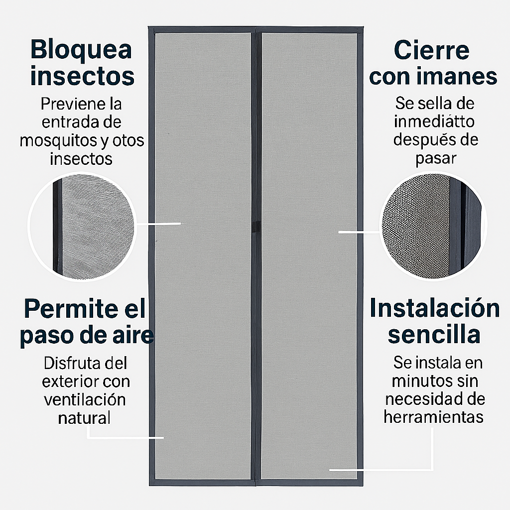 Cortina Magnética MosquiFree Anti mosquitos Premium