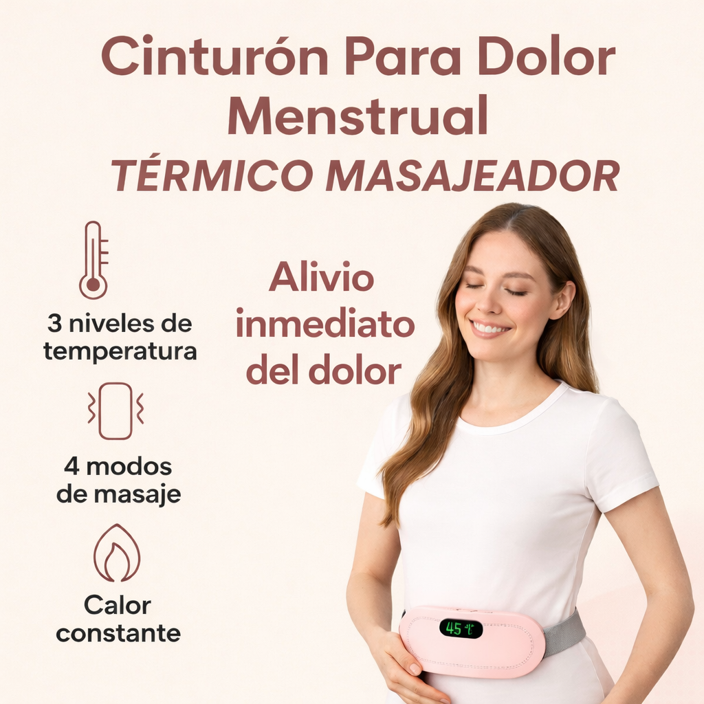 Cinturón Masajeador Alivio Menstrual – Calor y Vibración para Cólicos en Instantes 🌸