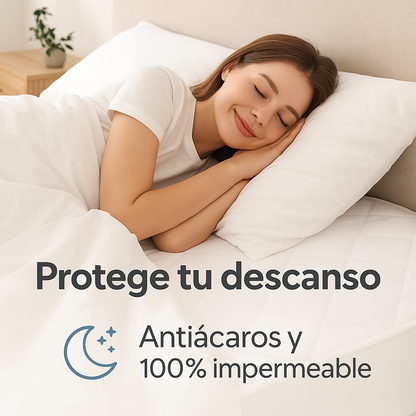 SafeDream™ – Cubre Colchón Premium Impermeable y Antiácaros