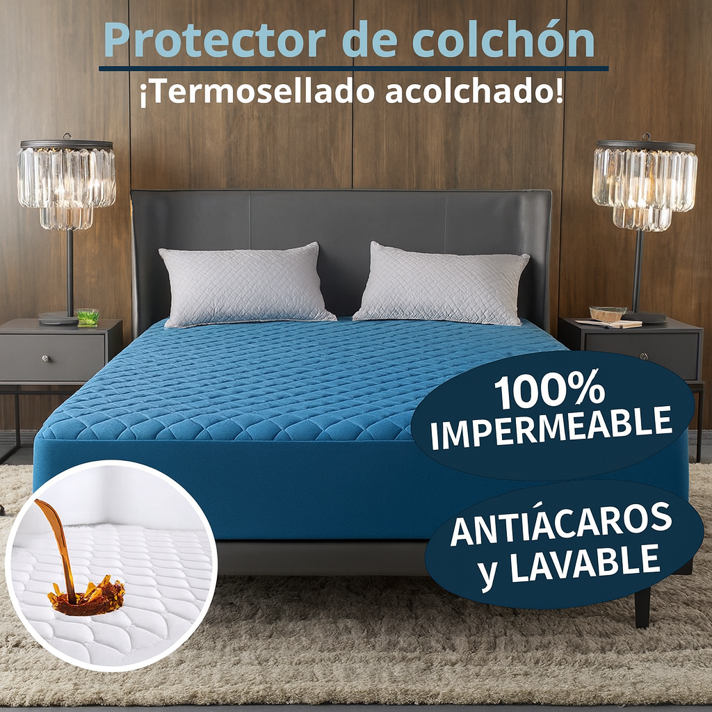 SafeDream™ – Cubre Colchón Premium Impermeable y Antiácaros